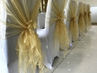 M&B gold ruffle hoods