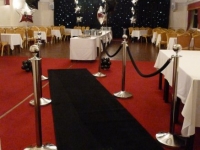black starlight with silver poles and black carpet entrance