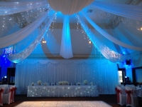 ceiling drapes with lights traditional starlight and table skirts - Copy
